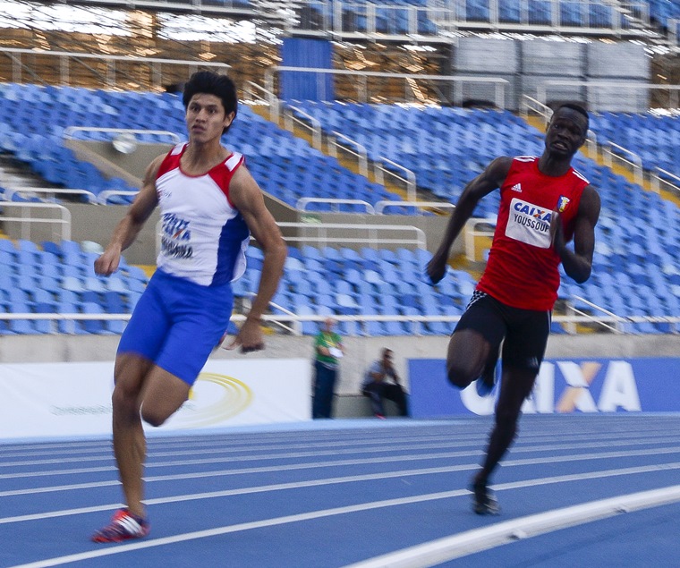 Youssouf em ação durante o Ibero-Americano de Atletismo, evento-teste no Estádio Olímpico do Rio. Foto: Washington Alves/CBAT