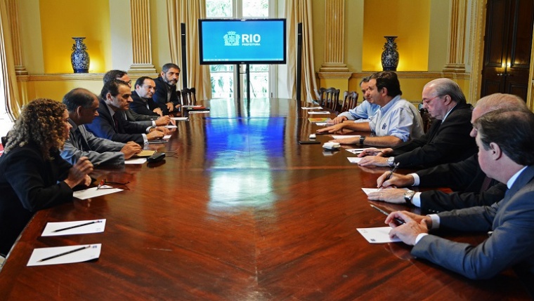 Representantes do governo federal, da APO e da prefeitura do Rio em reunião para debater os preparativos dos Jogos. Foto: Paulino Menezes/MTur