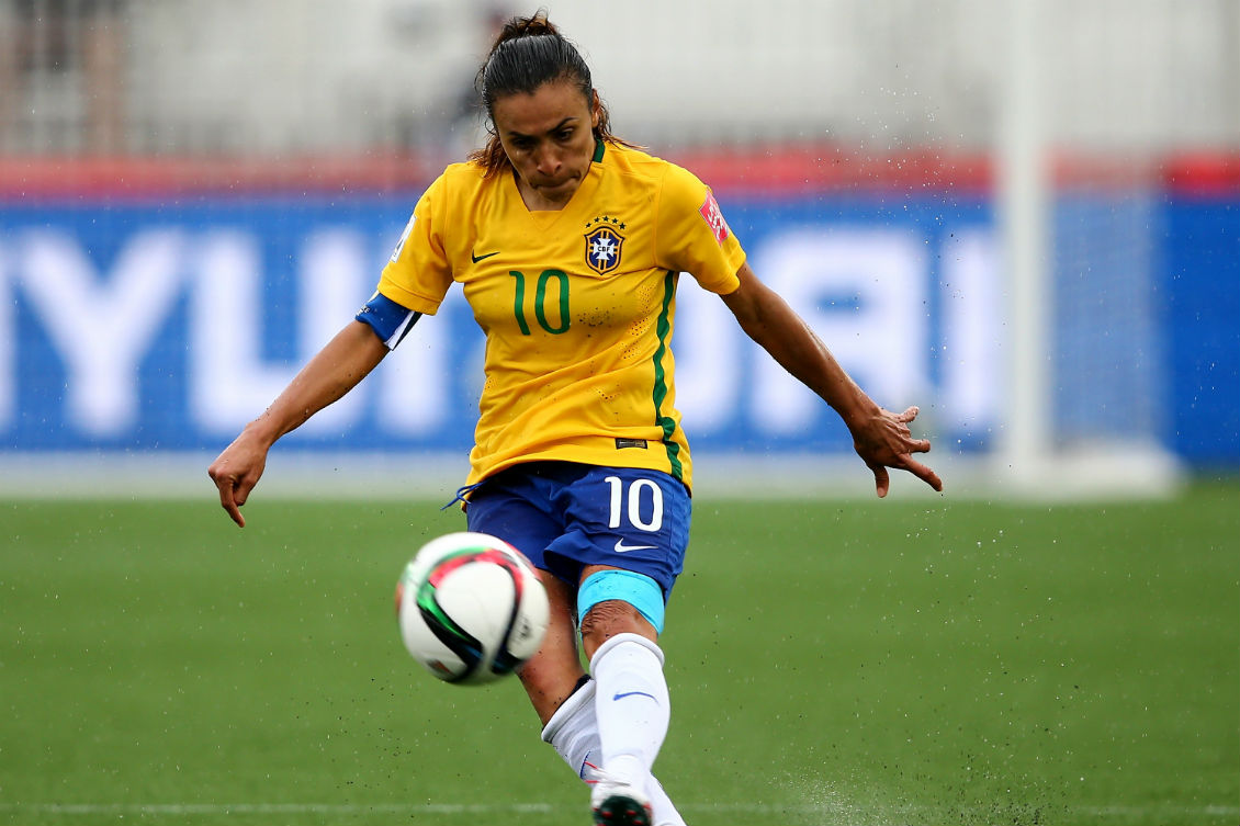 A craque Marta é uma das armas do Brasil na briga por mais um título para a Seleção Brasileira. Foto: Getty Images